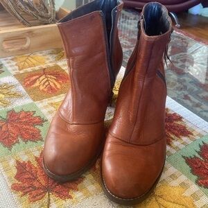 PAUL GREEN Brown Leather Ankle Boots for Women